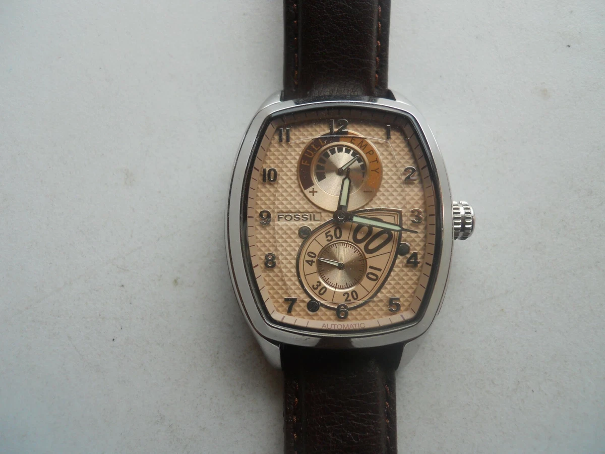 Fossil Men s Automatic brown Leather band.Analog w resistant dress watch.ME 1033