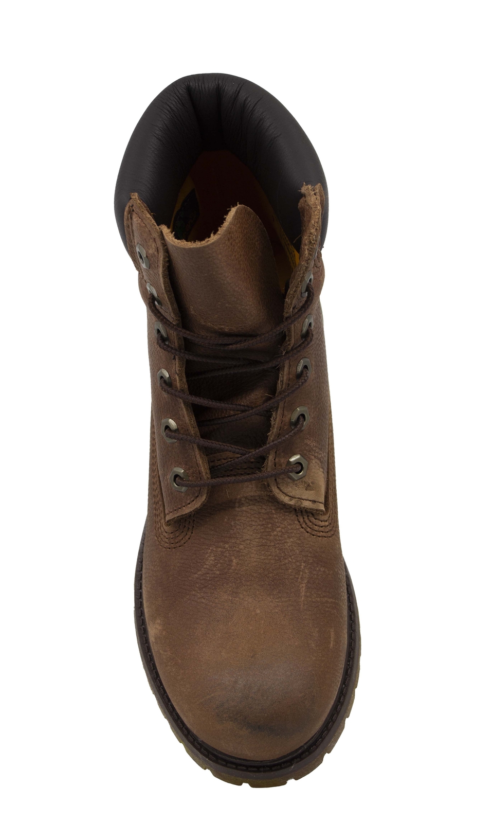 Timberland 6 Inch Premium Rugged Brown Leather Lace Up Womens Boots