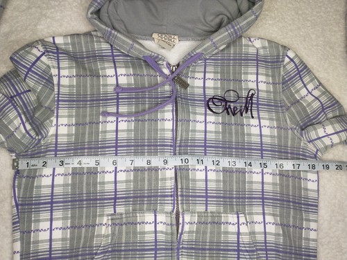 O'Neill Women's Hooded Zip Jacket Purple Gray Plaid Size M Lightweight Lined - Picture 12 of 14
