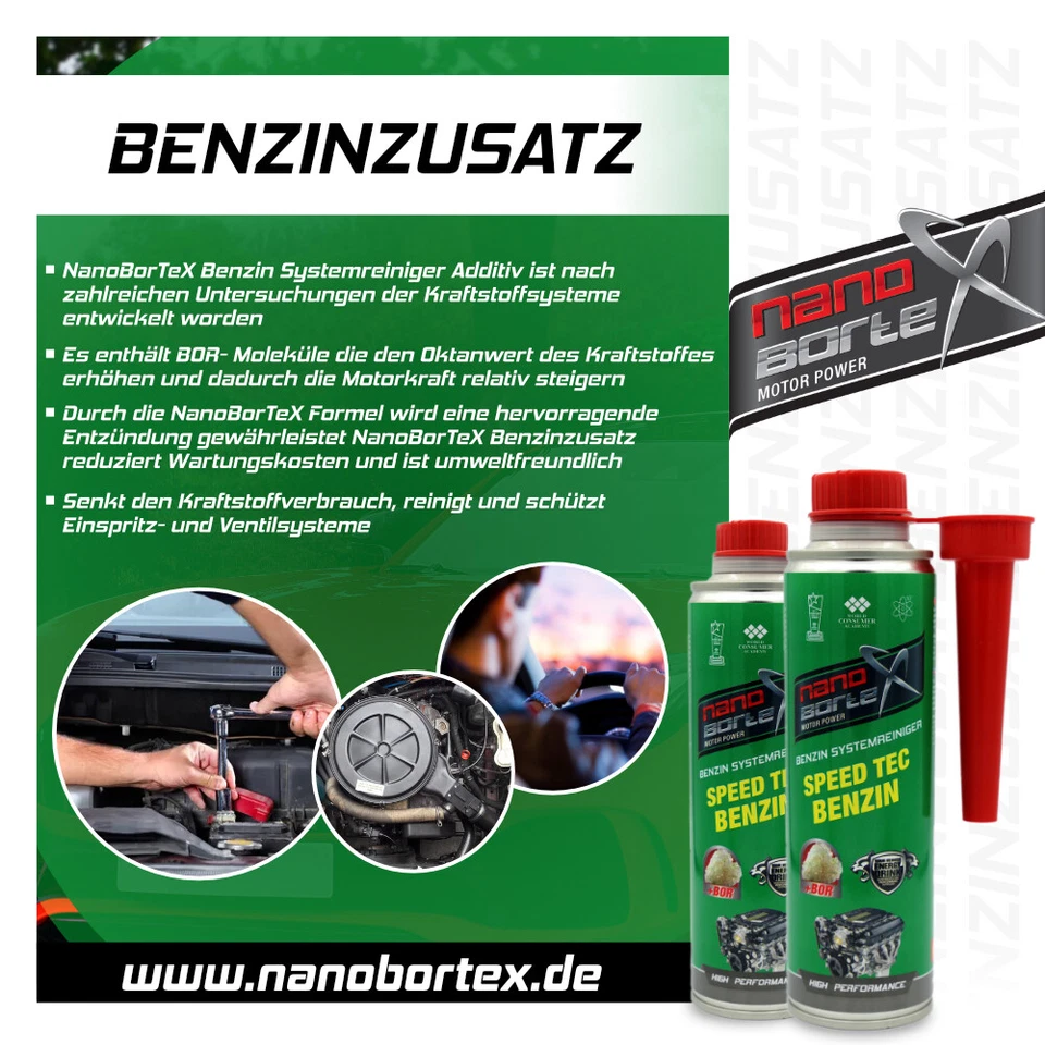 NanoBorTeX BOR 2x Öl Additiv + 2x Benzin Zusatz Motorschutz Verschleißschutz - Bild 3 von 4