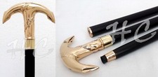Designer Brass Anchor Handle Vintage Style Victorian Cane Wooden Walking Stick