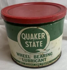 QUAKER STATE Vintage Wheel Bearing Lubricant One Pound Green And White Can
