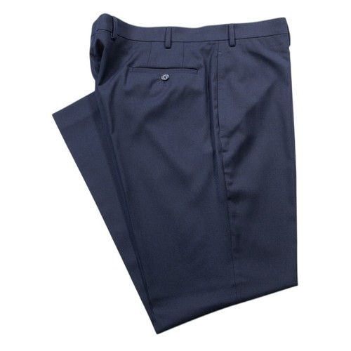Ralph Lauren Mens Dress Pants 40x32 Navy Blue Flat Front Stretch Trousers Work