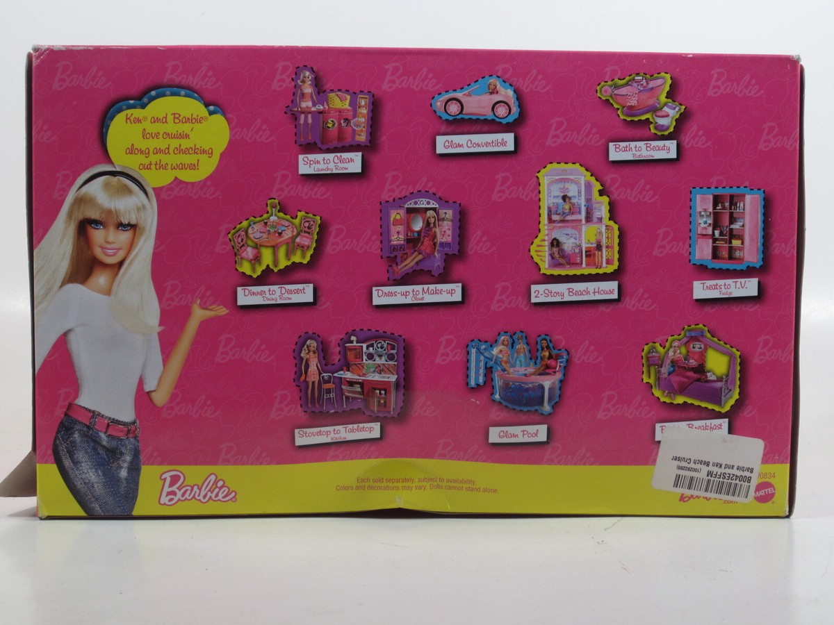 Barbie Beach Cruiser Car Pink Jeep Vehicle with KEN BARBIE