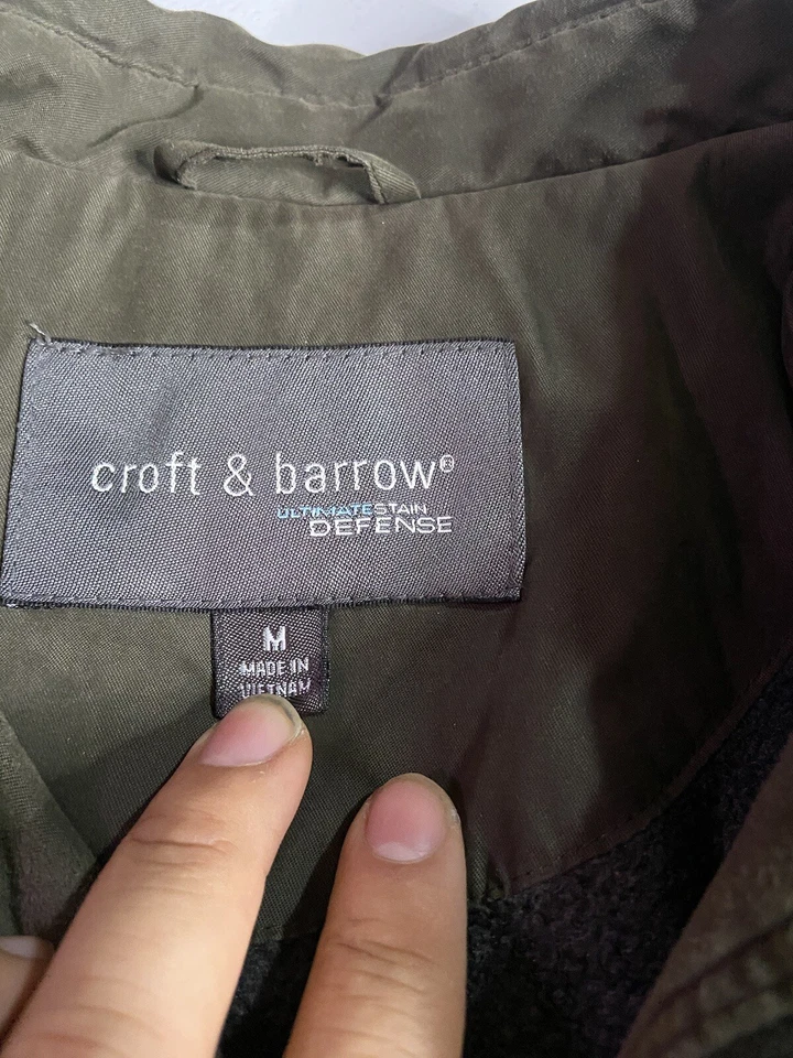 Chaqueta Croft And Borrow, Hombre’s M Verde Salvia Cremallera Buen Estado Foto 3 de 4