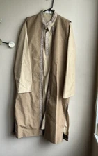 New Men’s Indian 3 Pc Wedding Outfit Kurta Pajama Jacket Embroidered Beige Sz 42
