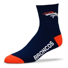 Denver Broncos NFL Men's Team Color Quarter-Crew Socks Large (10-13) - NWT