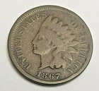 1867 P Indian Head Cent Penny  *G - GOOD*