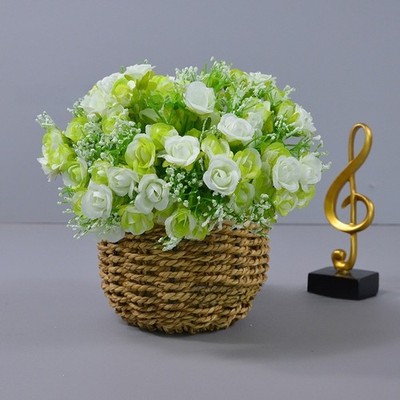 Seidenrosenstrauß 21 Köpfe Kunstblumen für Hochzeit und Dekoration