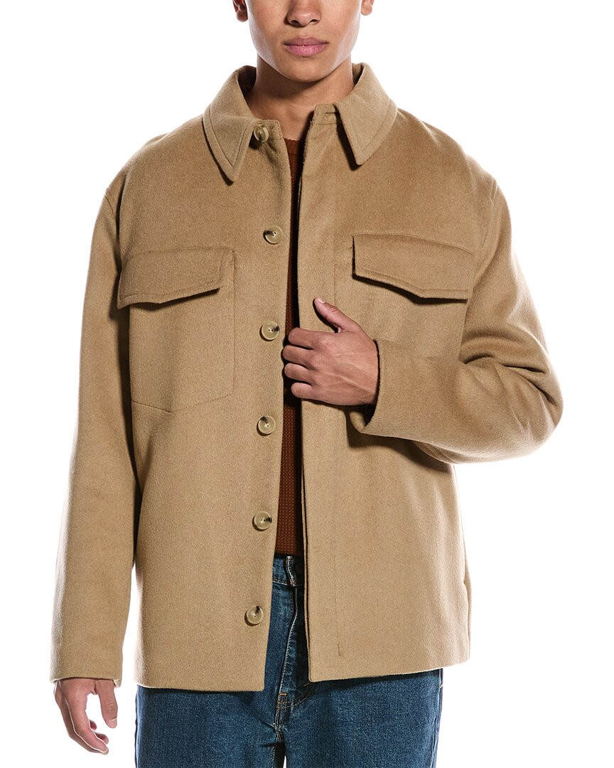 Куртка-рубашка из полушерстяной ткани с разрезом Vince Мужская Xs 37890₽