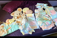 Teddy Bear Crib Bedding Set Multicolor Cotton Quilt/Coverlet Pillows