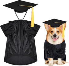Dog Graduation Cap and Gown, Dogs Cats Graduation Holiday Halloween Costume Acce