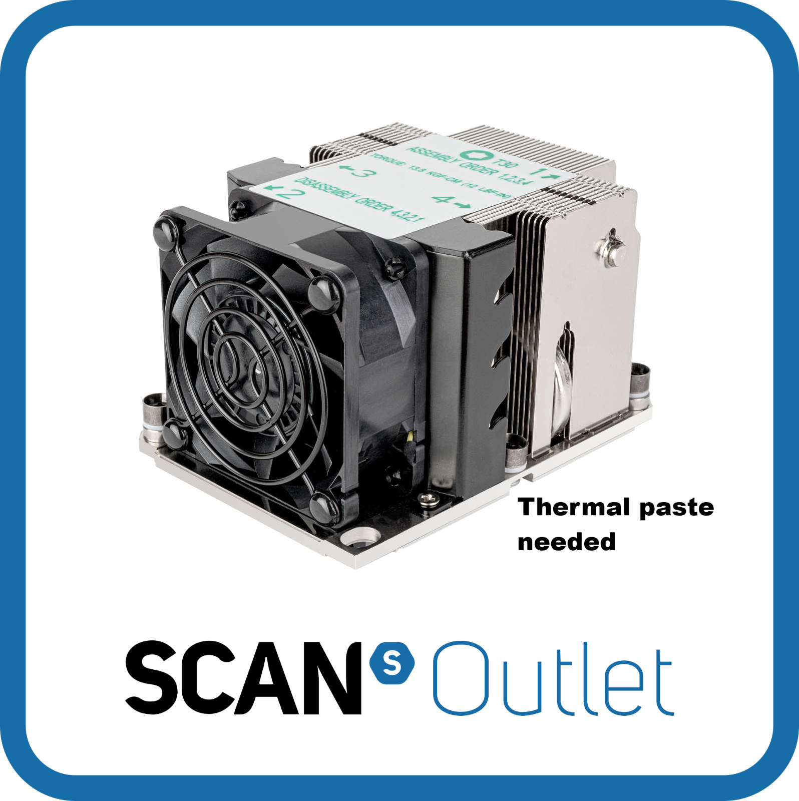 SilverStone 2U Server/Workstation CPU Cooler for LGA 3647 Narrow Socket