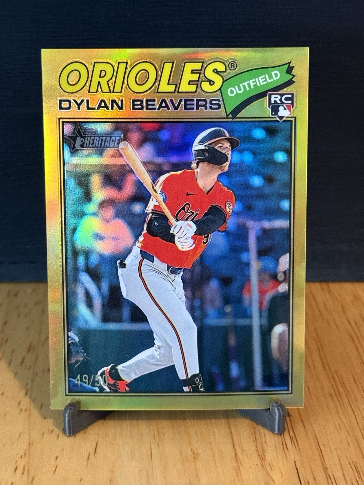 2026 Topps Heritage #48 Dylan Beavers Chrome Gold Refractor #49/50