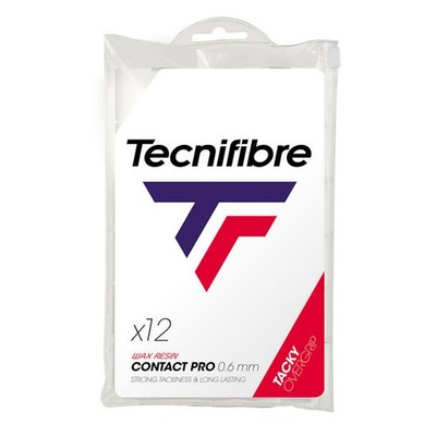 TECNIFIBRE - Contact Pro Weiß X12 Overgrip 12er Pack - Griffband sehr griffig