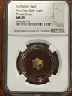 Undated Gold American Bald Eagle Private Issue Ngc Ms70