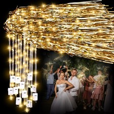 Simgoing 48 Pcs LED Tinsel Wands Wedding Wands Gold