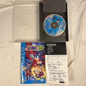 Sonic CD Sega CD 1993 Complete In Box + Registration Card