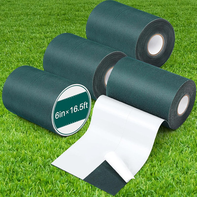 Gersoniel 4 Rolls 6 in X 16.5 Ft Artificial Grass Turf Tape Self Adhesive Turf S