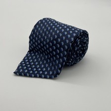 Burberry London Men's Neck Tie 100 Silk Navy Blue Geometric Pattern