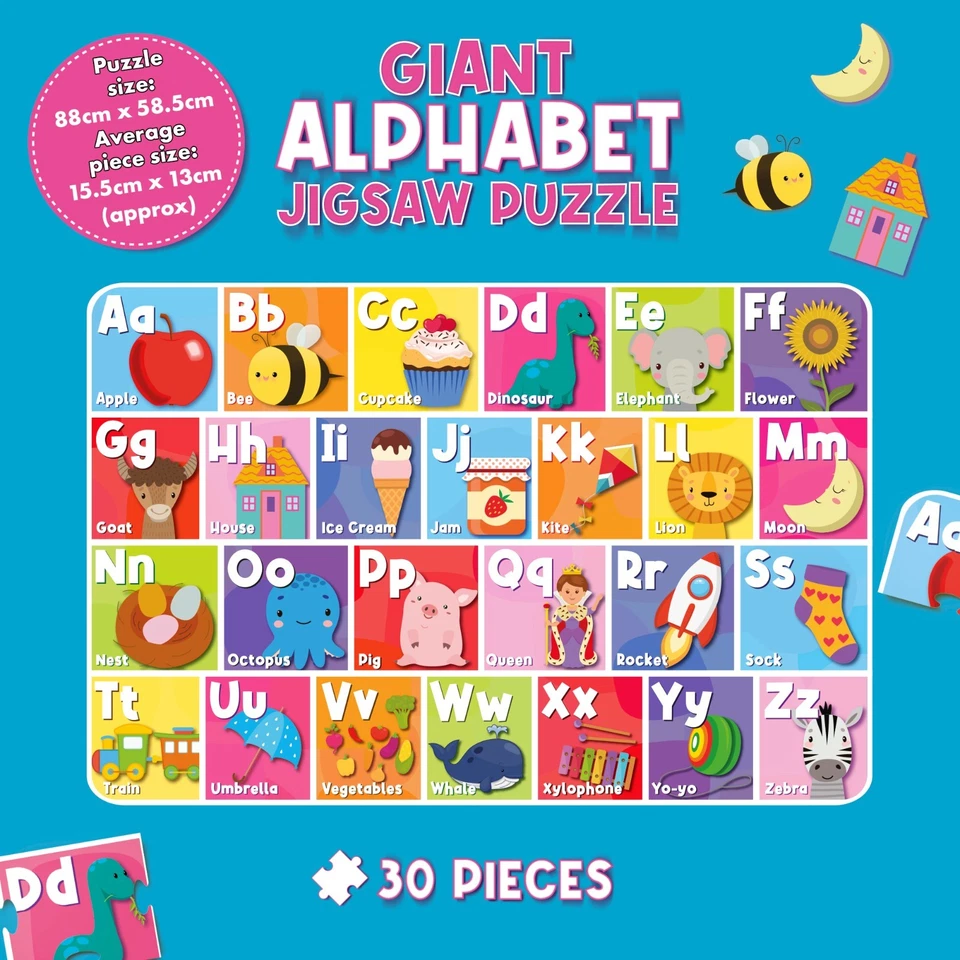 Giant Puzzle Bundle – Alphabet & Number Jigsaws 30pcs | Toddler Learning Toys 2+ - Image 3 of 4