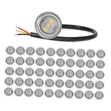  Pack of 50 3/4 Inch Mini Round Clear Lens Amber Side Marker Clear / Amber