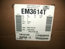 BALDOR EM3614T SUPER-E ELECTRIC MOTOR 2 HP 1175 RPM 230/460 3 PH 184T - 5 AVAIL