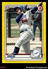 2020 Bowman Prospects Yellow #BP131 Miguel Vargas 1st ROOKIE 49/75 DODGERS