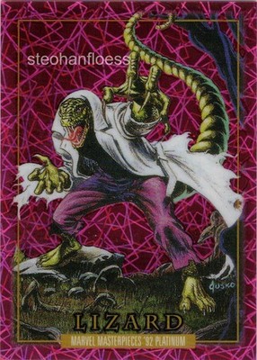 Upper Deck '92 Marvel Masterpieces Platinum Pink Lasers #41 Lizard 310/992