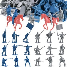LovesTown 82PCS Civil War Solider Toys, 40 Blue and 40 Gray Uniform Action...