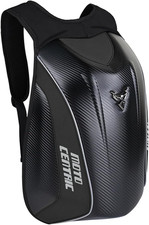 Mochila de moto de fibra de carbono rígida impermeable bolsa de ciclista