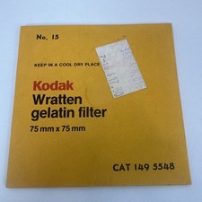Kodak Wratten No. 15 Gelatin Filter 75mmx75mm 3X3" CAT 149 5548 New Sealed Look