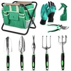 9 Pcs All-in-one Garden Tools Set, Heavy Duty Cast-Aluminium Alloy Gardening .