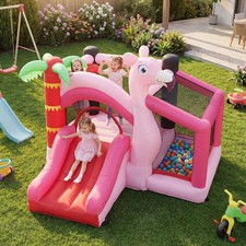Inflatable Bounce House with Ball Pool, Basketball Hoop, Jumping Bouncy Castle w