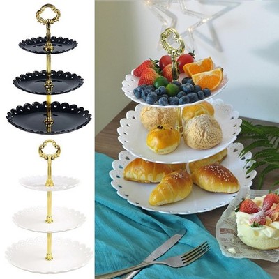 Versatile 3-Layer Cake Stand for Desserts  Fruits  or Jewelry Display