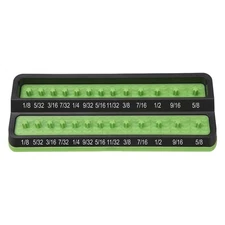 Mechanics Time Savers 1/4" Drive SAE 26-Slot Green Friction Peg Socket Holder