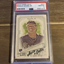 2018 TOPPS ALLEN & GINTER #207 RONALD ACUNA JR. ROOKIE RC PSA 10