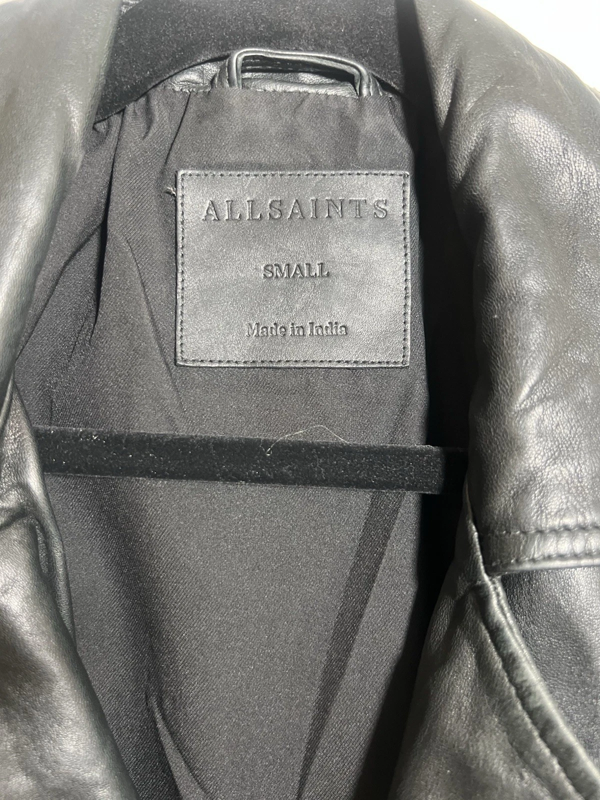 ALLSAINTS Conroy Leather Biker Jacket Black Size Small Men's Biker Motorcycle image 3