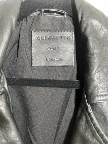 ALLSAINTS Conroy Leather Biker Jacket Black Size Small Men's Biker Motorcycle image 3