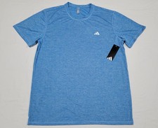 Adidas Men's Tech Tee Short Sleeve Sports -Running Training Shirt Blue Crew