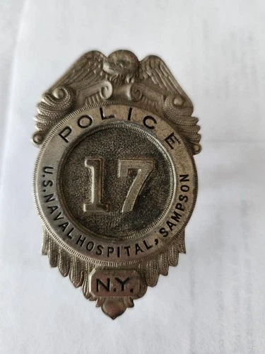 US Naval Hospital Sampson NY Police Badge Military WW 2 Korean War Era