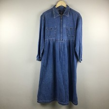 Original TY Wear Vintage 90’s/Y2K Cotton Denim Long Sleeve Midi Dress Sz. 8