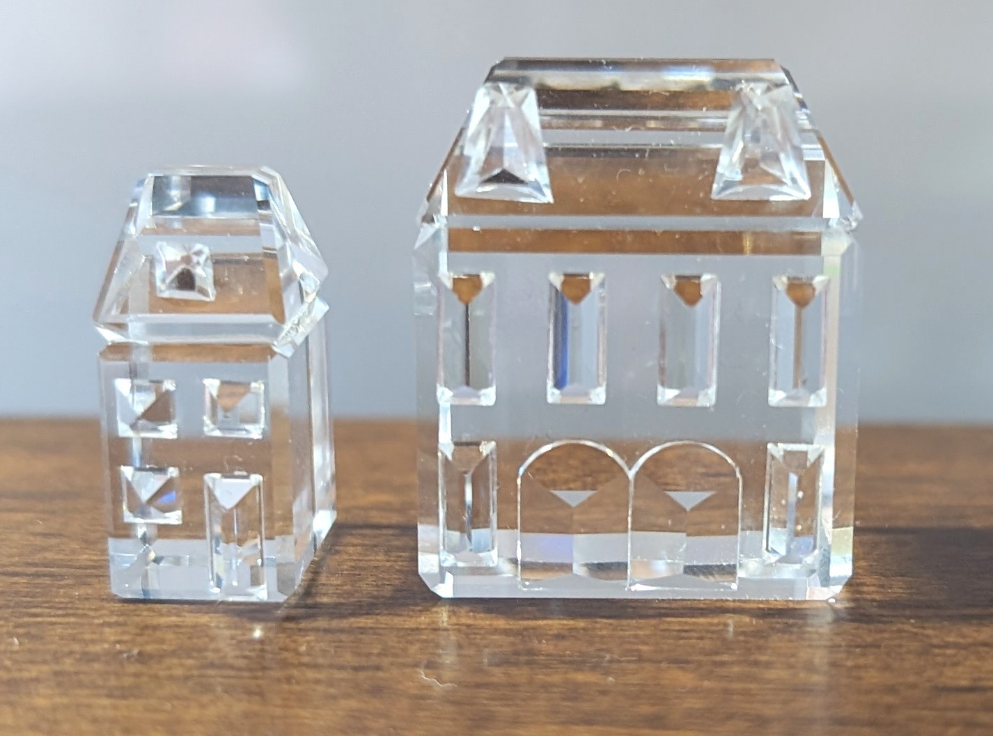 Vintage Swarovski Silver Crystal Houses/Crystal City Collection, Set of 2