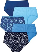 NWOT Assorted Comfort Choice 5 Pair Pack Cotton Brief Panties Size 15