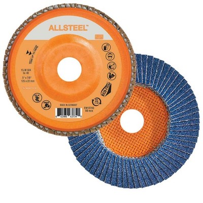 Walter 15W504 5x7/8 ALLSTEEL Flap Disc Eco-Trim Backing 40 Grit Type 27 10 pack