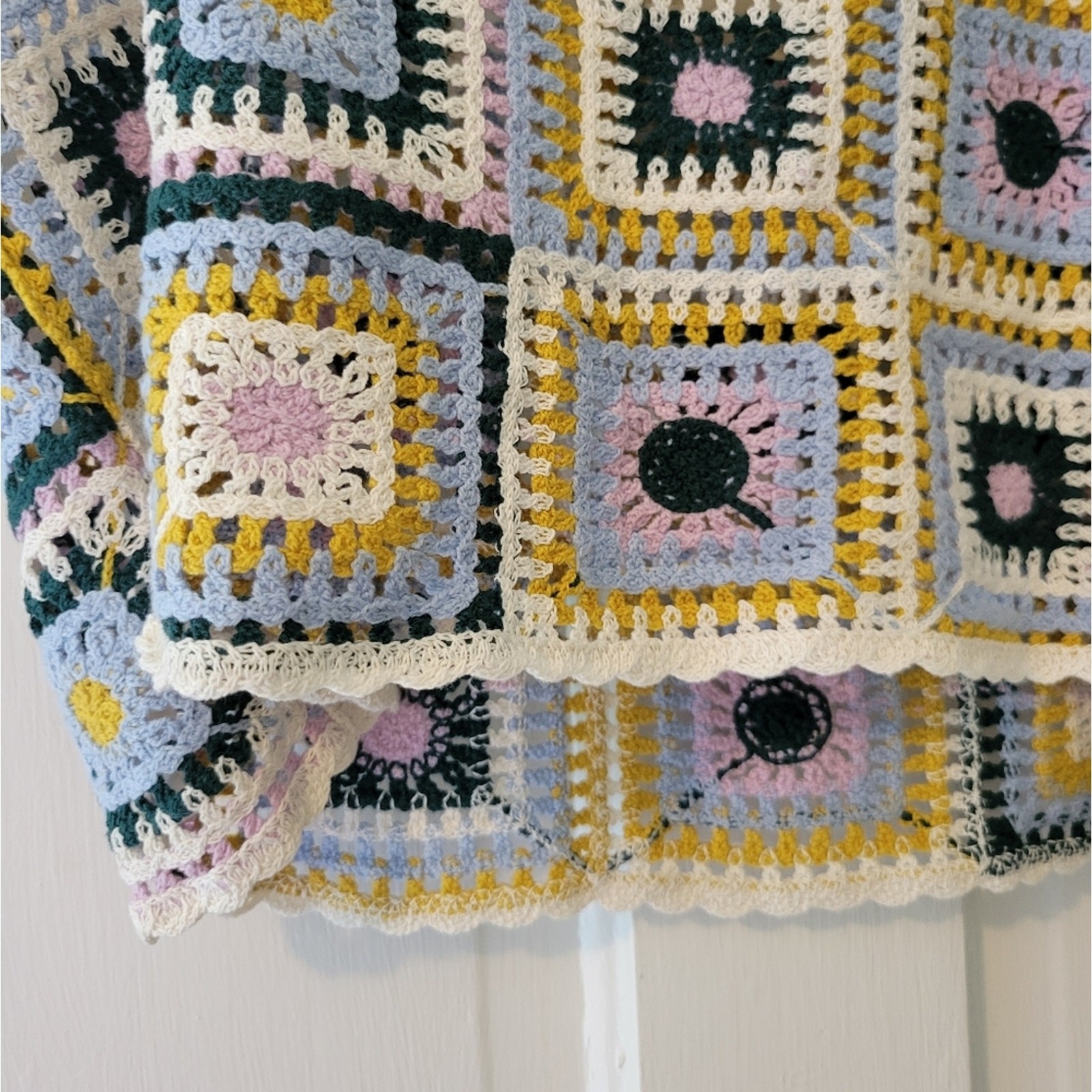 New In Multicolor Patchwork Crochet Cropped Tank … - image 5