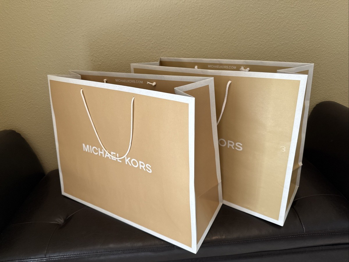 Lot of MICHAEL KORS Designer Extra Large EMPTY Store Paper Shopping Bags  MK