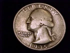 1935-D Washington Quarter, Very Good grade