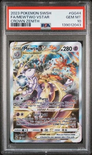 PSA 10 MEWTWO VSTAR GG44 CROWN ZENITH SWORD & SHIELD POKEMON GEM MINT