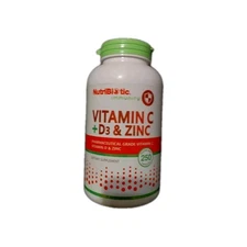 Nutribiotic Vitamin C + D3 & Zinc 250 Capsule. Exp 12/25